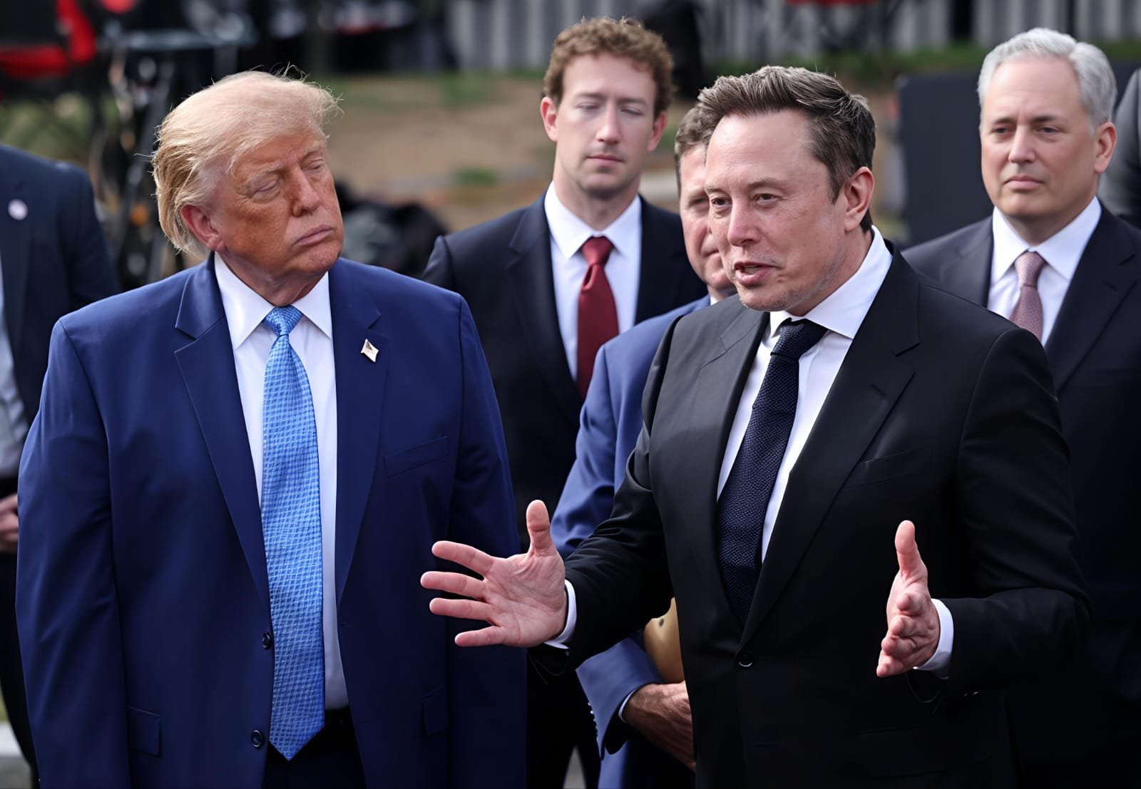 Donald Trump and Elon Musk during a White House event.